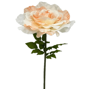 Rose Artificielle Bicolore Orange & Blanc — Ø 70 cm · H 150 cm