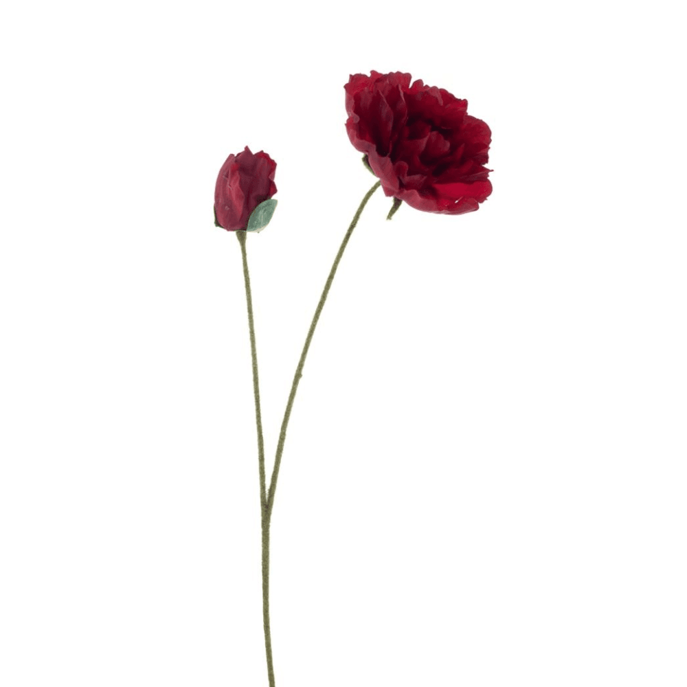 BRANCHE DE PIVOINE ROUGE ARTIFICIELLE 73CM