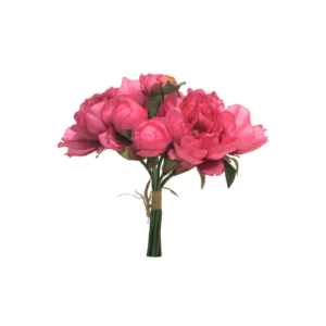 BOUQUET DE 8 PIVOINE BICOLORE ARTIFICIELLE 34CM