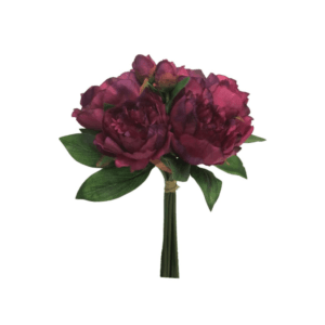 BOUQUET DE 8 PIVOINE FUSHIA ARTIFICIELLE 34CM